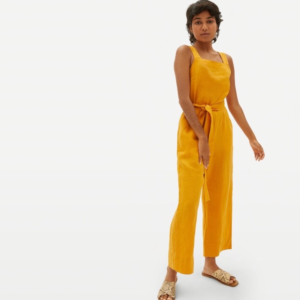 Everlane Yellow Linen jumpsuit